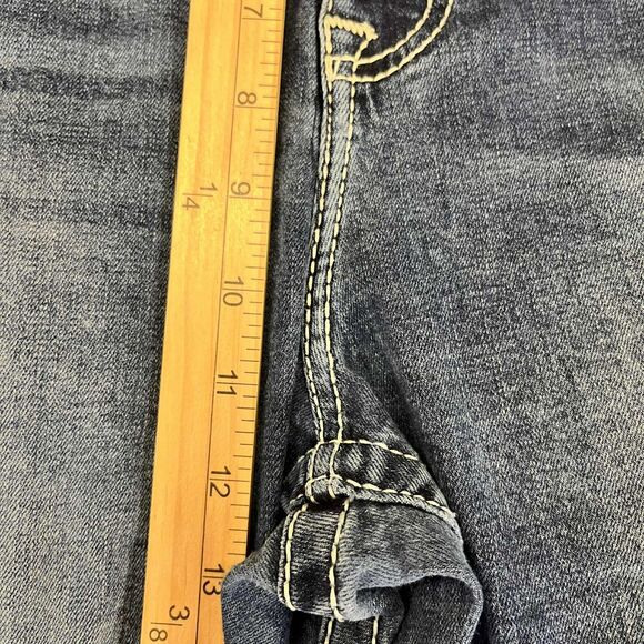 Vigoss Jeans Women 24 Capri Medium Wash Stretch Denim Embroidered Western Boho - Picture 9 of 9